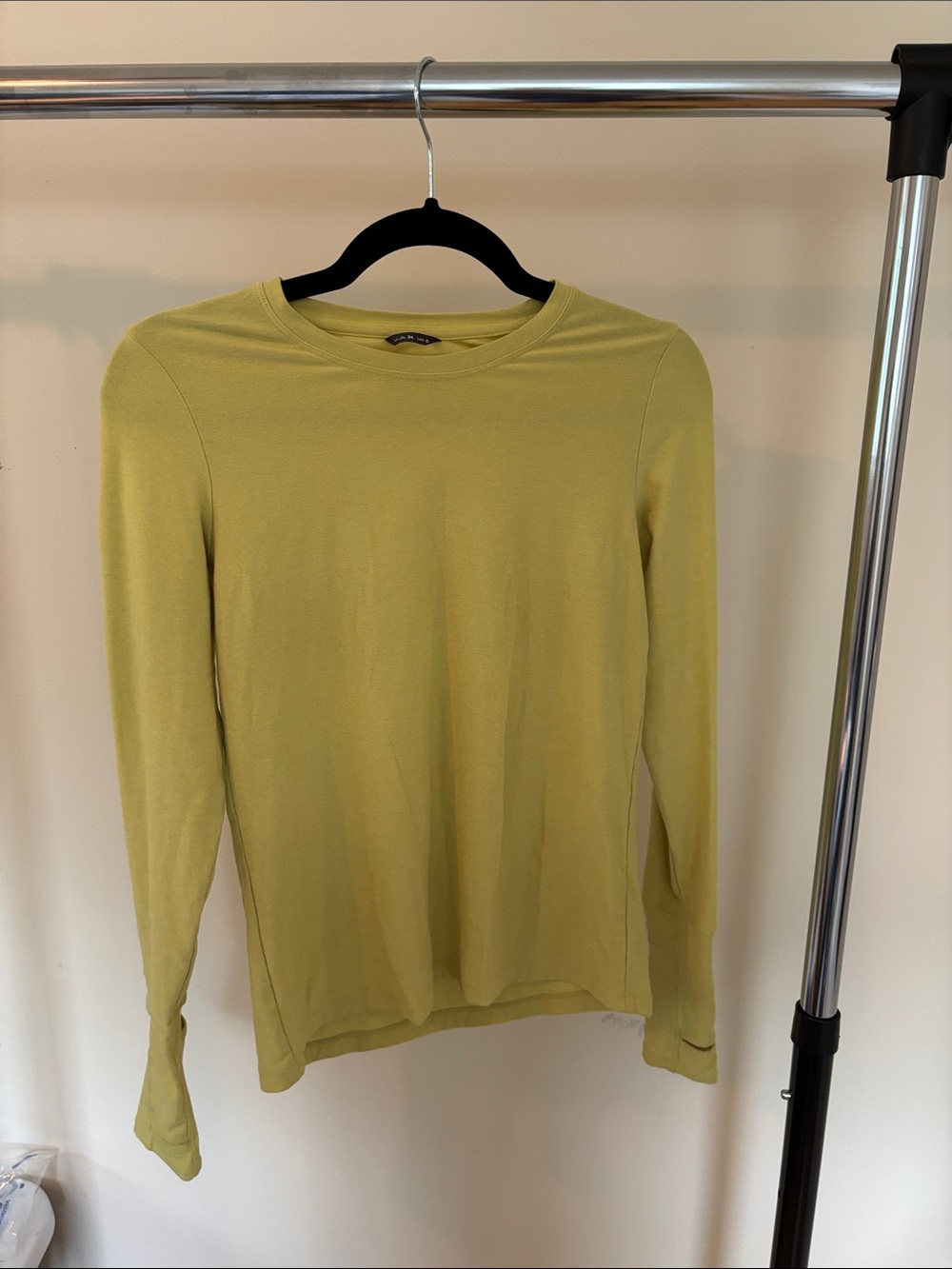 oiselle Long Sleeve Running Top with Watch Window - Citron Yellow